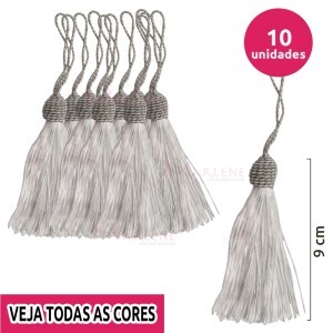 Pingente de seda ou tassel tulipa 9 cm com 10 unidades no pacote