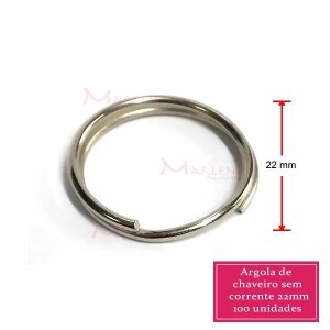 Argola para chaveiro 22mm com 100  sem corrente níquel