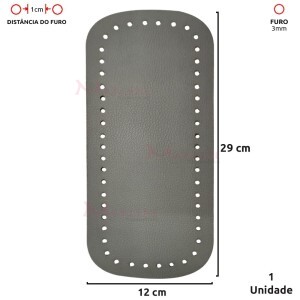 Fundo para bolsa de crochê 12x29cm retangular em couro sintético