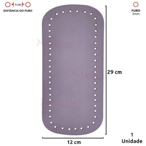 Fundo para bolsa de crochê 12x29cm retangular em couro sintético