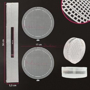 Malha chenille para bolsa com 3 peças 17x56cm (Tela plástica)