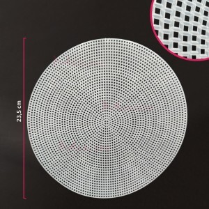 Malha chenille para bolsa ou jogo americano redonda 23,5cm (Tela plástica)