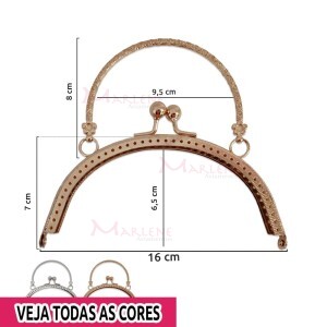 Armação fecho da vovó oval 16cm com alça HYTS-5