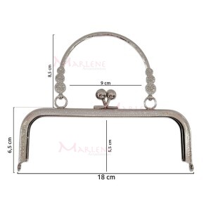 Armação fecho da vovó retangular 18cm com alça HYTS-1